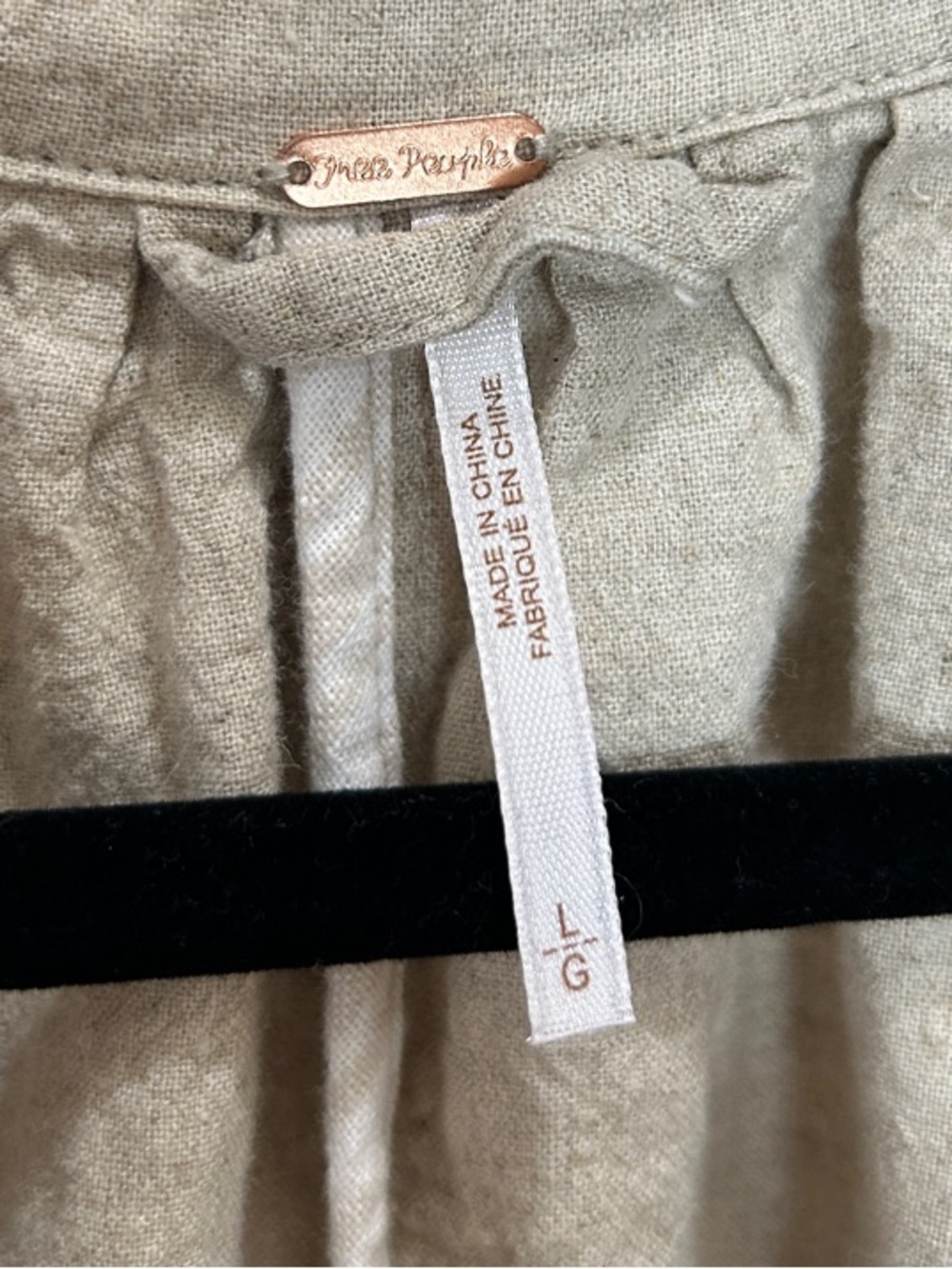 Free People Linen Blend Button Down Maxi Dress Duster Pockets Beige Large - Picture 2 of 12